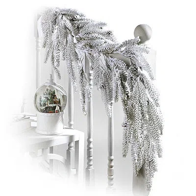 Kirkland's Flocked Weeping Noble Fir Garland In White
