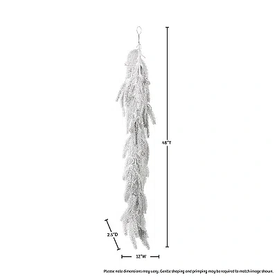 Kirkland's Flocked Weeping Noble Fir Garland In White