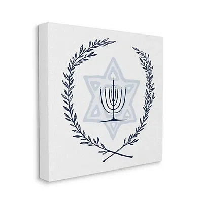 Kirkland's Menorah Wreath Canvas Art Print In White