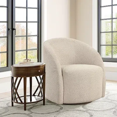 Kirkland's Khaki Boucle Danielle Accent Chair In Brown