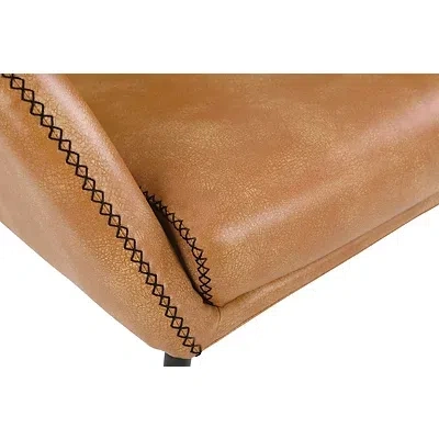 Kirkland's Sand Faux Leather Scoop Accent Chair In Multi