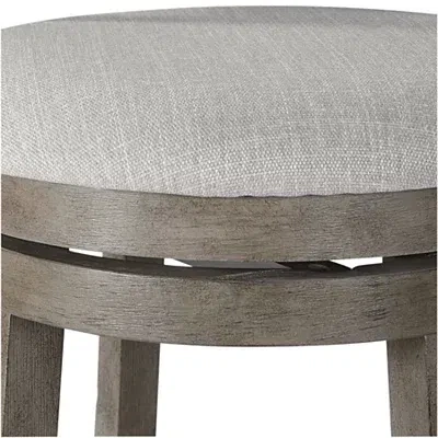 Kirkland's Slatted Back Upholstered Swivel Bar Stool In Gray