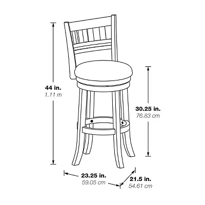 Kirkland's Slatted Back Upholstered Swivel Bar Stool In Gray