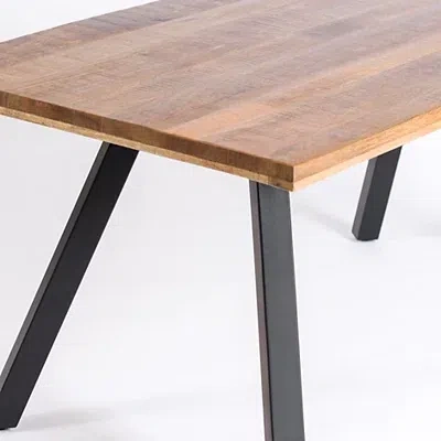 Kirkland's Glenn Natural Wood Rectangular Dining Table In Black