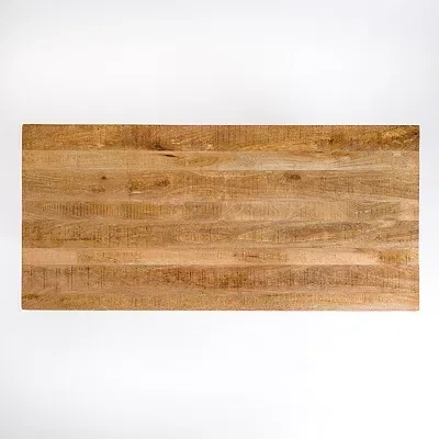 Kirkland's Glenn Natural Wood Rectangular Dining Table In Black