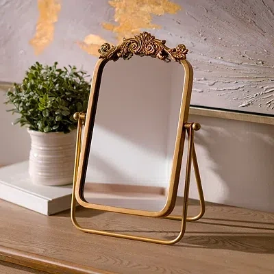 Kirkland's Bordeaux Scroll Tabletop Mirror In Gold
