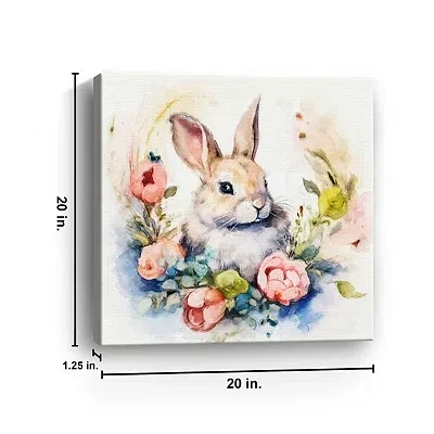 Kirkland's Bunny Nestled In Flowers Canvas Art Print In Multi