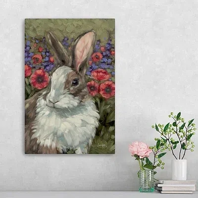 Kirkland's Spring Melody Bunny Canvas Art Print In Multi
