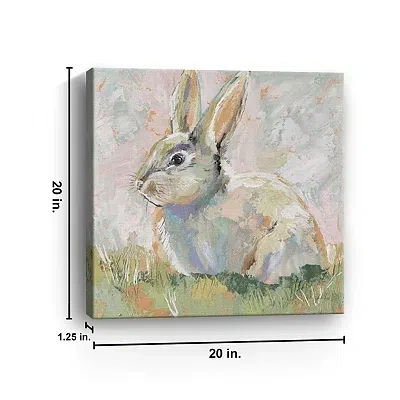 Kirkland's Neutral Bunny Canvas Art Print In Multi