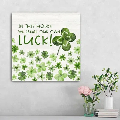 Kirkland's Create Our Own Luck Canvas Art Print In White