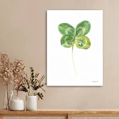 Kirkland's Lucky Clover Canvas Art Print In White