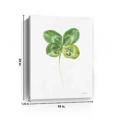 Kirkland's Lucky Clover Canvas Art Print In White