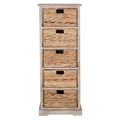 Kirkland's Whitewashed Storage Tower With Woven Baskets In Multi