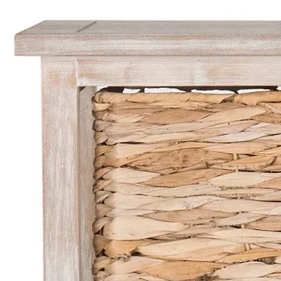 Kirkland's Whitewashed Storage Tower With Woven Baskets In Multi