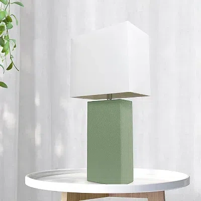 Kirkland's Leather Table Lamp In White