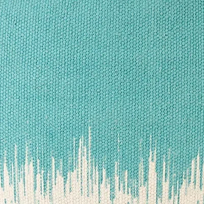 Kirkland's Jagged Linear Pouf With Handle In Blue