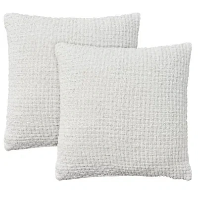 Kirkland's Waffle Knit Chenille Throw Pillows In White