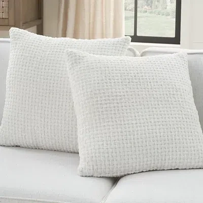 Kirkland's Waffle Knit Chenille Throw Pillows In White