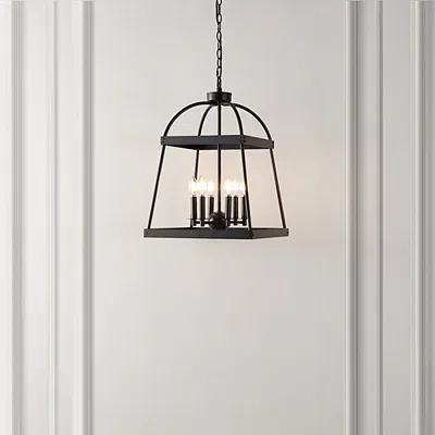 Kirkland's Open Frame Adjustable Chandelier In Black