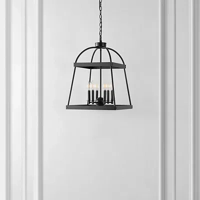 Kirkland's Open Frame Adjustable Chandelier In Black