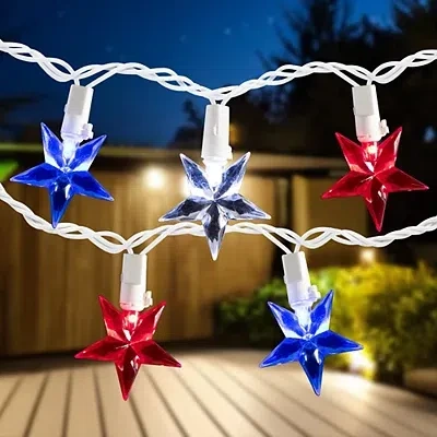 Kirkland's Patriotic Star String Lights In White