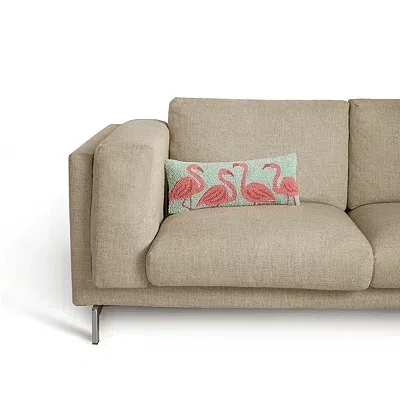 Kirkland's Flamingo Hooked Lumbar Pillow In Multi