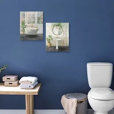 Kirkland's Simple Pleasures Bath Canvas Art Prints In Multi