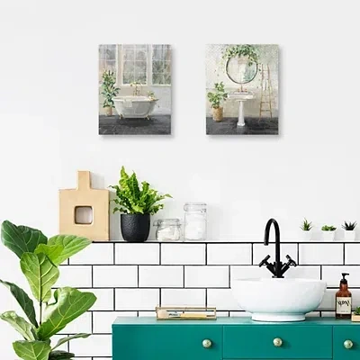 Kirkland's Simple Pleasures Bath Canvas Art Prints In Multi