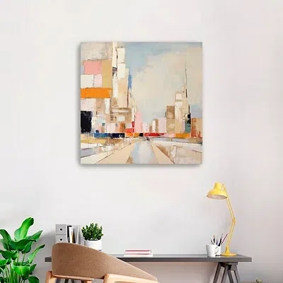 Kirkland's Colorblock Skyline Canvas Art Print In Multi