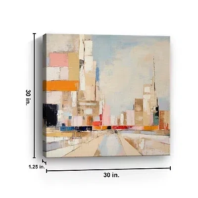 Kirkland's Colorblock Skyline Canvas Art Print In Multi