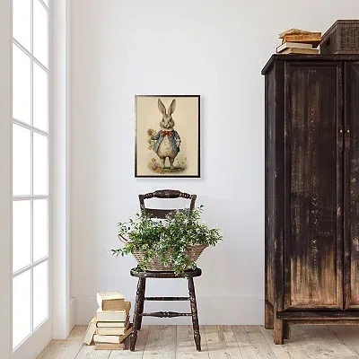 Kirkland's Vintage Bunny Framed Art Print In Brown