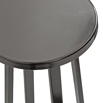 Kirkland's Round Zia Pewter Metal Accent Table In Gray