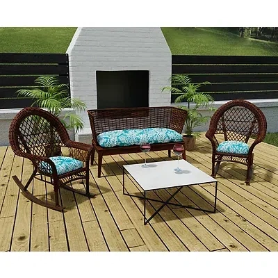 Kirkland's Chair And Bench Outdoor Cushion Set In Multi