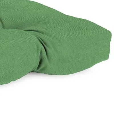 Kirkland's Tufted Canvas Outdoor Bench Cushion In Green