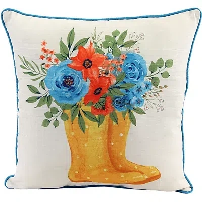 Kirkland's Floral Rain Boots Pillow In Multi