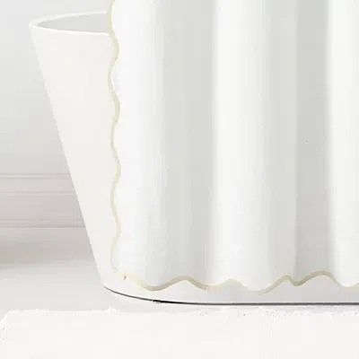 Kirkland's Neutral Scalloped Coastal Shower Curtain In Multi