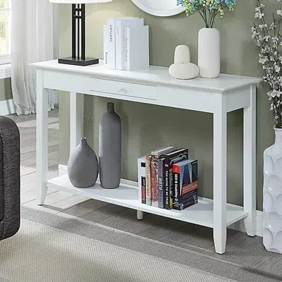 Kirkland's Long White Single Drawer Console Table In White