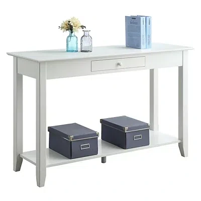Kirkland's Long White Single Drawer Console Table In White