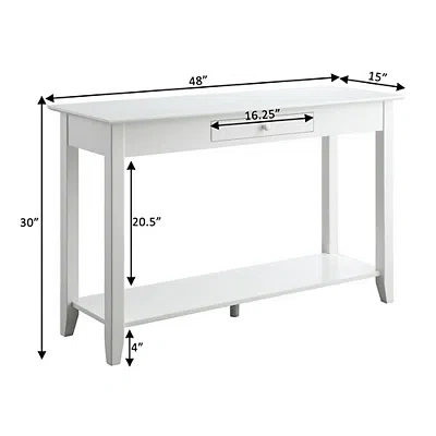 Kirkland's Long White Single Drawer Console Table In White
