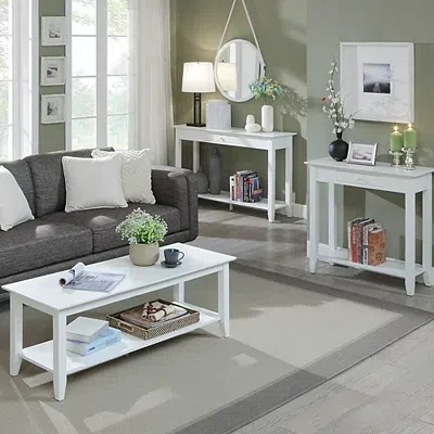 Kirkland's Long White Single Drawer Console Table In White