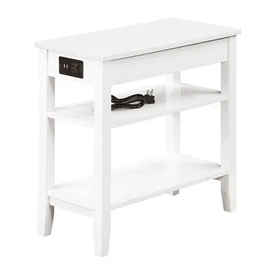 Kirkland's 2-shelf Charging Accent Table In White