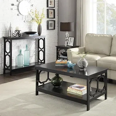 Kirkland's Octagon Single Shelf Console Table In Black