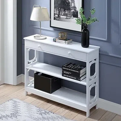 Kirkland's Octagon 2-shelf Console Table In White