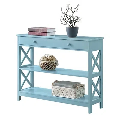 Kirkland's Light Blue X-frame 2-shelf Console Table In Blue