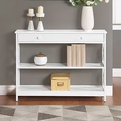 Kirkland's X-frame 2-shelf Console Table In White