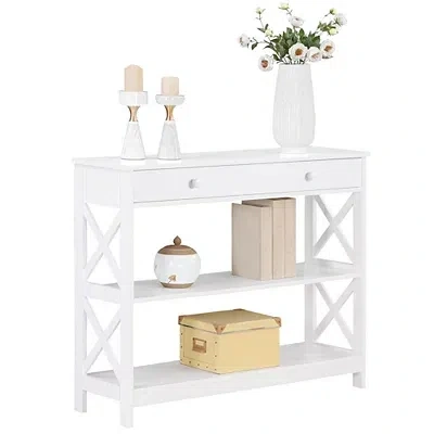 Kirkland's X-frame 2-shelf Console Table In White