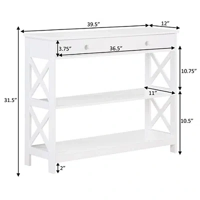 Kirkland's X-frame 2-shelf Console Table In White