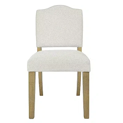 Kirkland's Upholstered Open Back Dining Chair In White