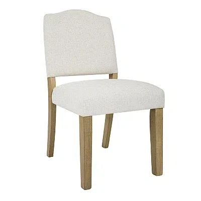 Kirkland's Upholstered Open Back Dining Chair In White