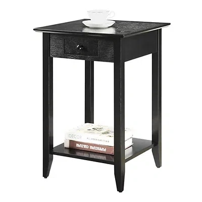 Kirkland's Single Drawer Square Accent Table In Black